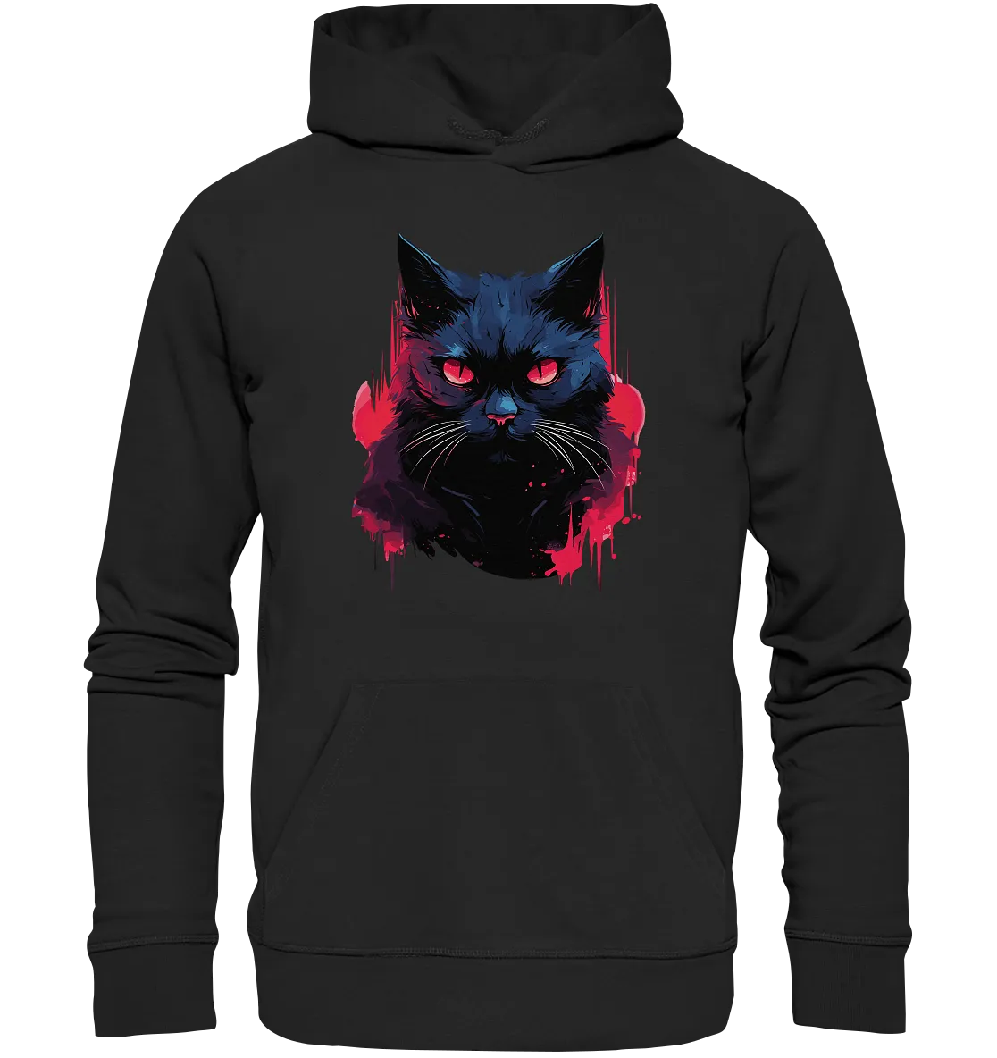 Unisex Bio-Hoodie mit Katzenmotiv "Dark Cat"