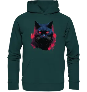 Unisex Bio-Hoodie mit Katzenmotiv "Dark Cat"