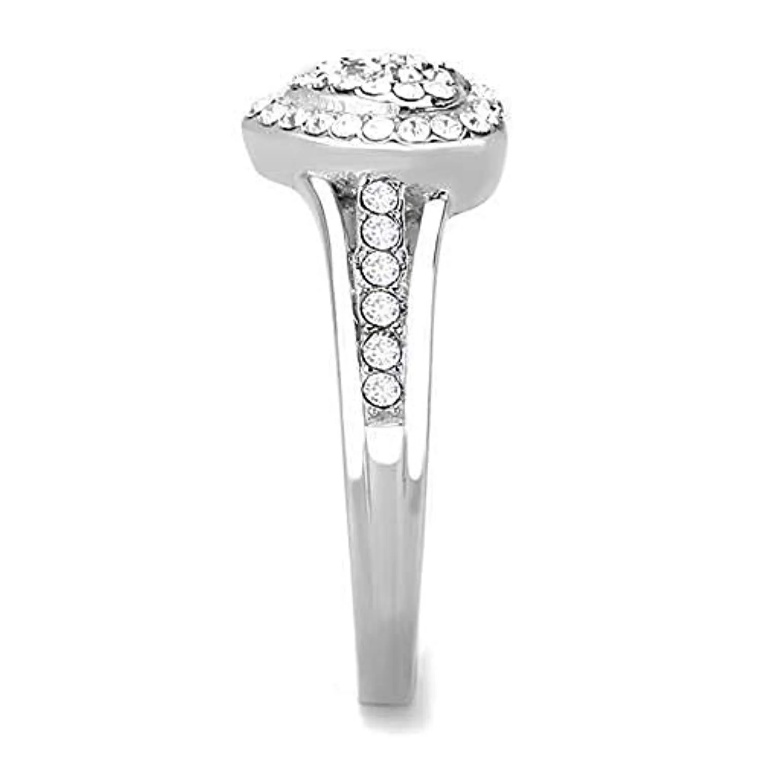 WildKlass Stainless Steel Ring High Polished Women Top Grade Crystal Clear