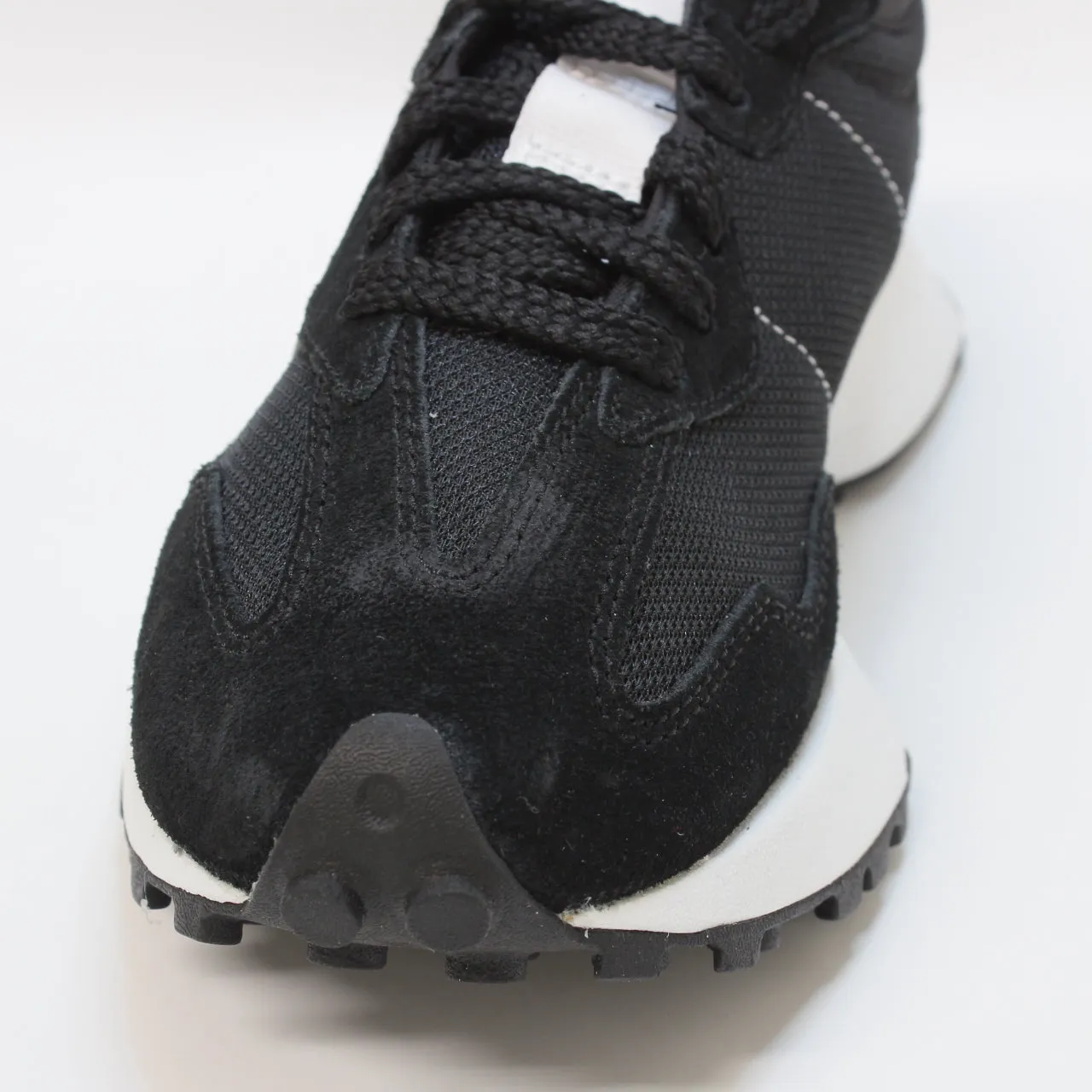 Womens New Balance 327 Black Black White Trainers