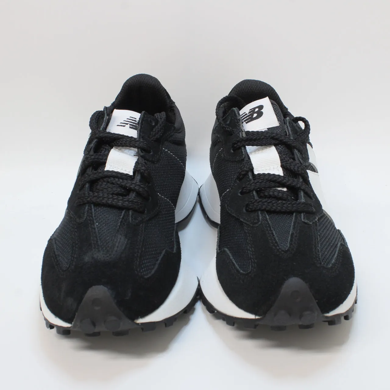 Womens New Balance 327 Black Black White Trainers