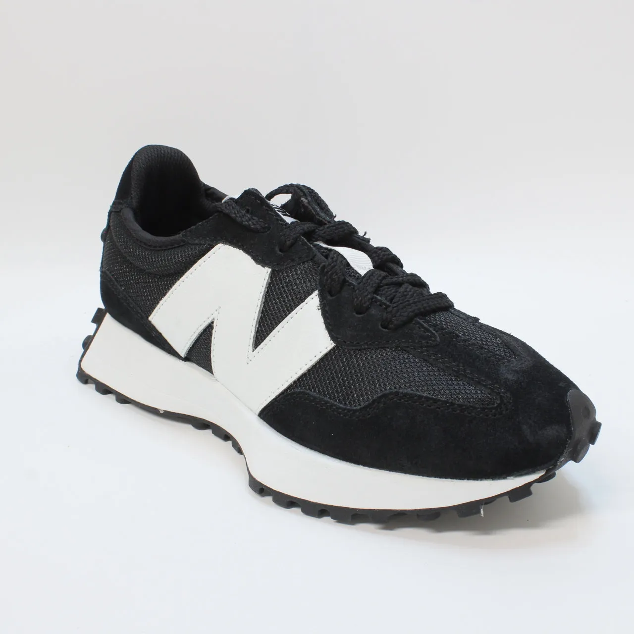 Womens New Balance 327 Black Black White Trainers