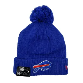 Women's New Era Buffalo Bills Primary Logo Royal Blue Pom Winter Hat