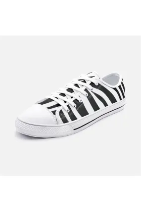 Zebra Print Unisex Low Top Canvas Shoes